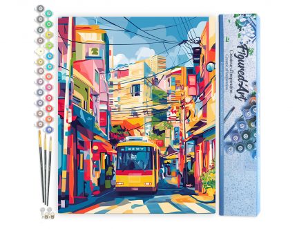 Figured Art - Malen nach Zahlen Tokio Stadtbus, 40x50 cm