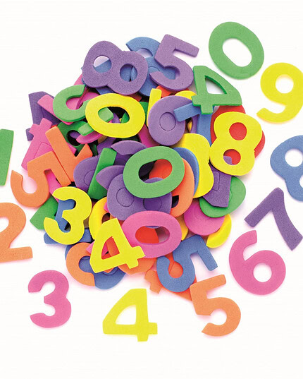 Moosgummi Zahlen (150St.) - Sortiert