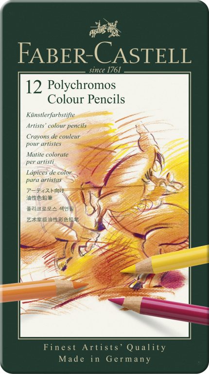 Faber-Castell Künstlerfarbstift Polychromos, 12er Metalletui Set