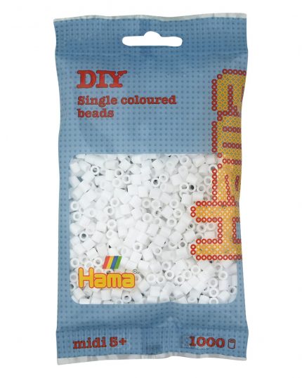 Hama Midi Bügelperlen Weiß, 1000 Stück