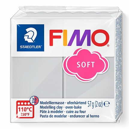 Staedtler FIMO Soft Modelliermasse Delphingrau 57g - Ofenhärtend & Weich
