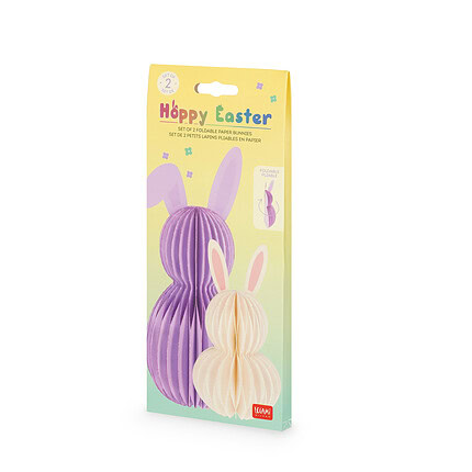 Legami Set mit 2 Faltbaren Häschen aus Papier, Hoppy Easter
