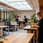 bureau open-space moderne collaboratif