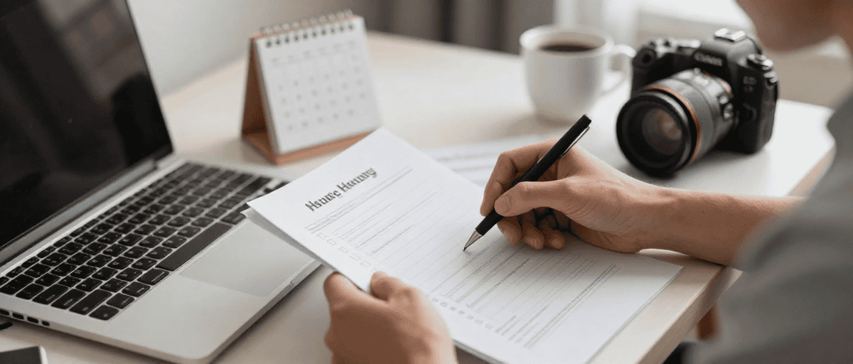 Personne préparant dossier logement social