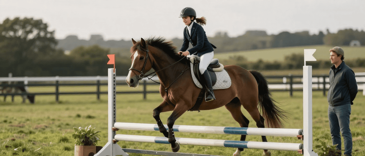 Poney Connemara avec enfant