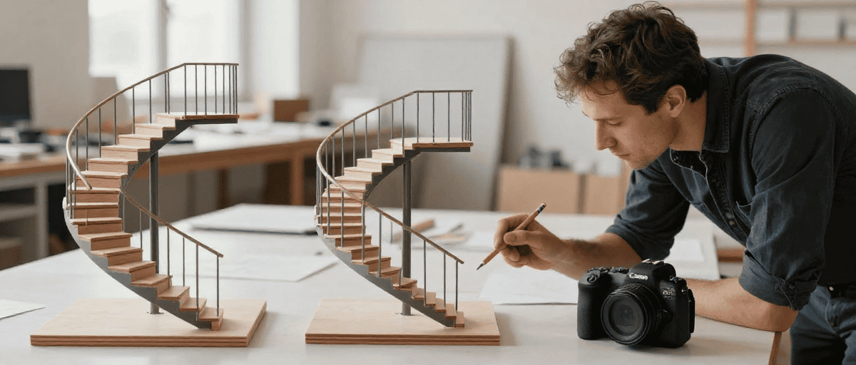 Modèles escaliers 1/4 tournant