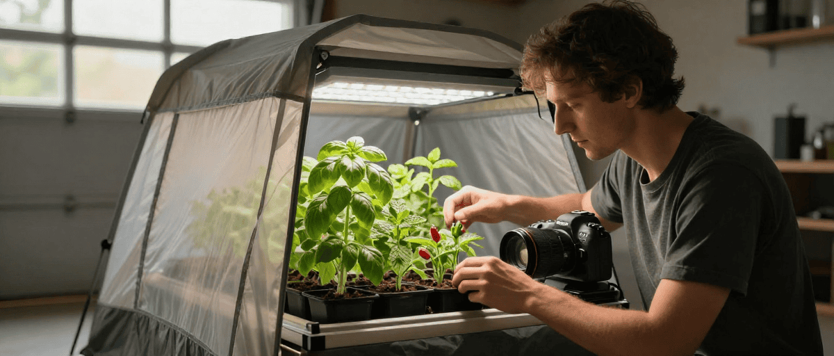 Growbox basilic piments