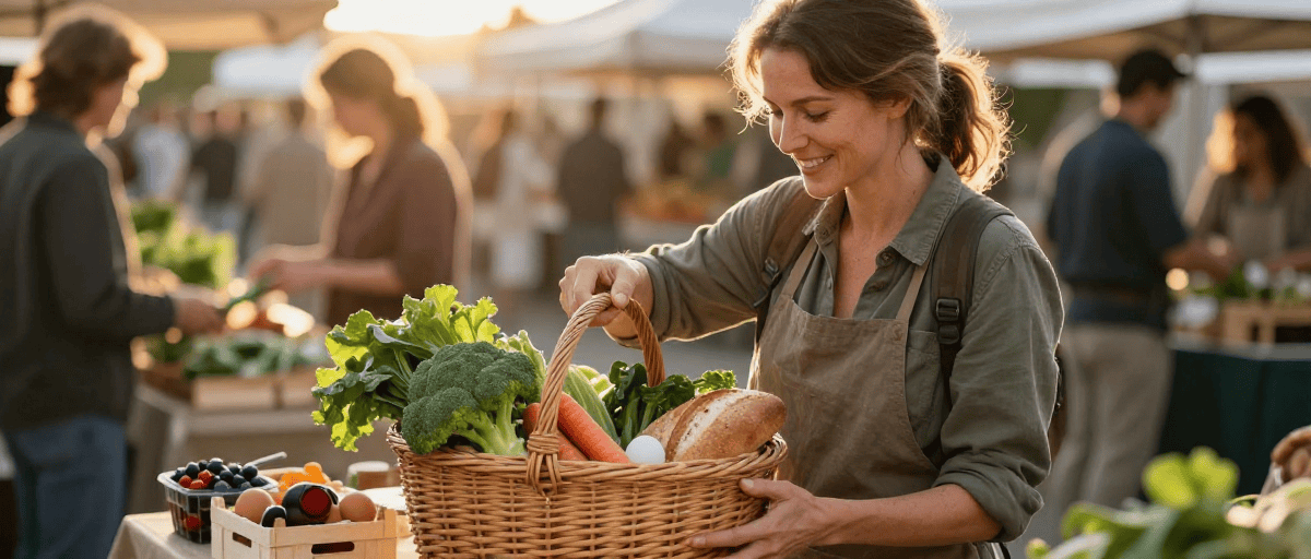 Marché légumes bio frais
