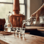 distillateur polonais verse vodka clair