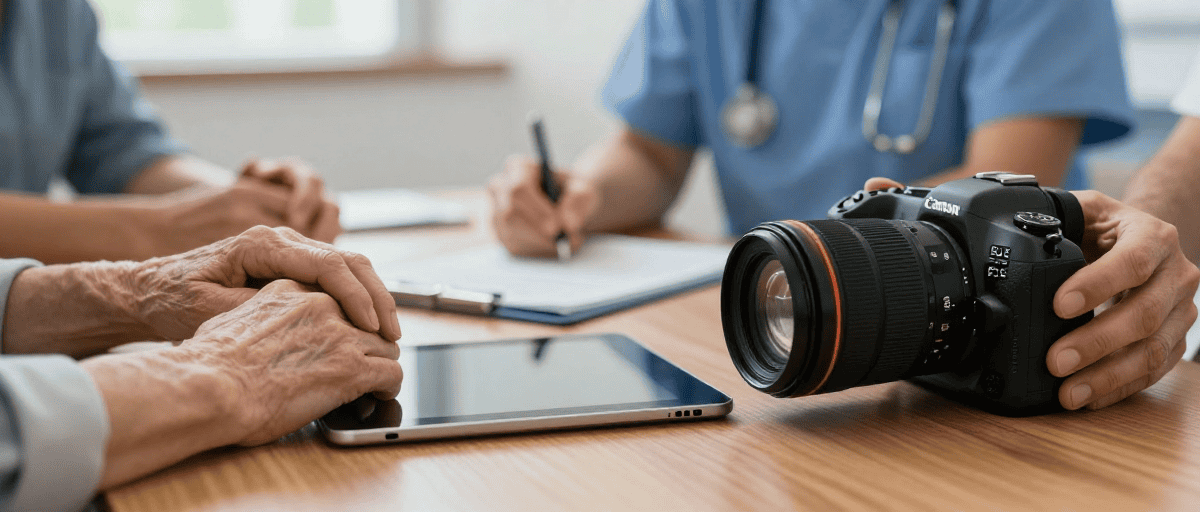 Mains sur table administrative EHPAD