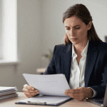 Professionnelle RH consulte des documents