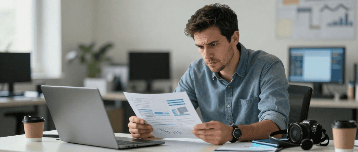 Analyste financier au travail