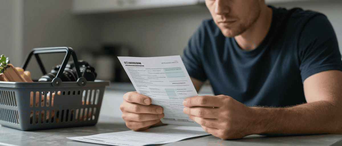 Salarié regardant fiche paie