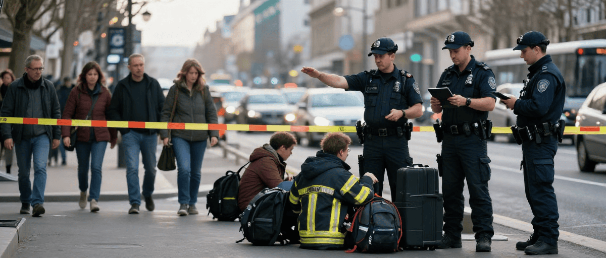 policiers et pompiers en sécurisation