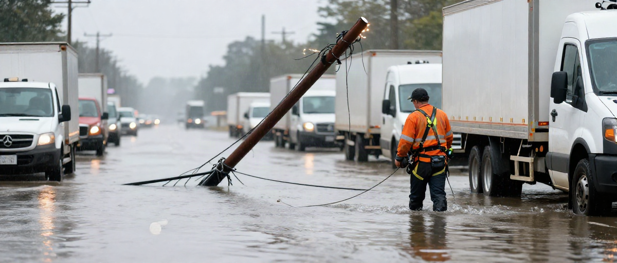 Route inondée utilitaire
