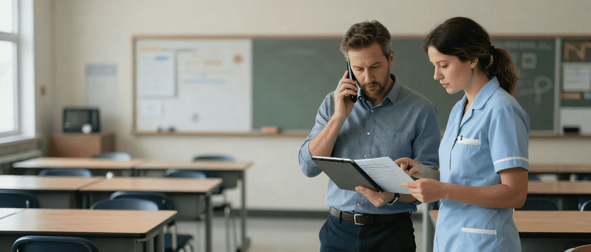 Directeur et infirmière école