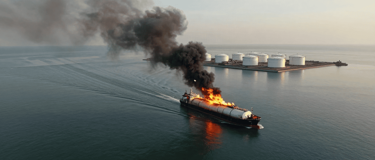 Panache feu tanker mer Noire
