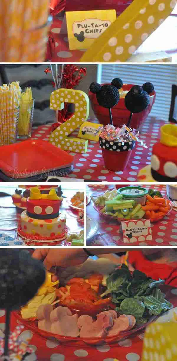 Mickey Mouse Clubhouse Birthday Party Food Table (Menu Included) || Printable Food Labels Free