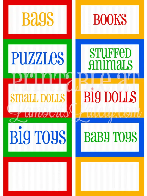 screenshot of playroom bin label printables.