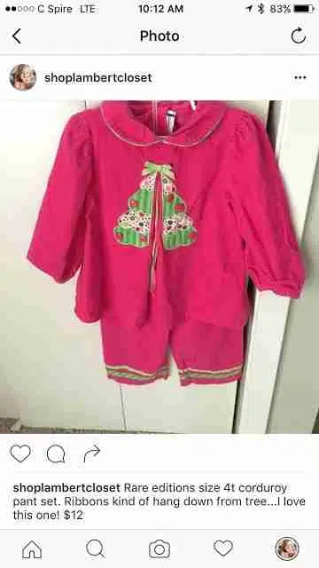 screenshot of child\'s outfit on instagram post.
