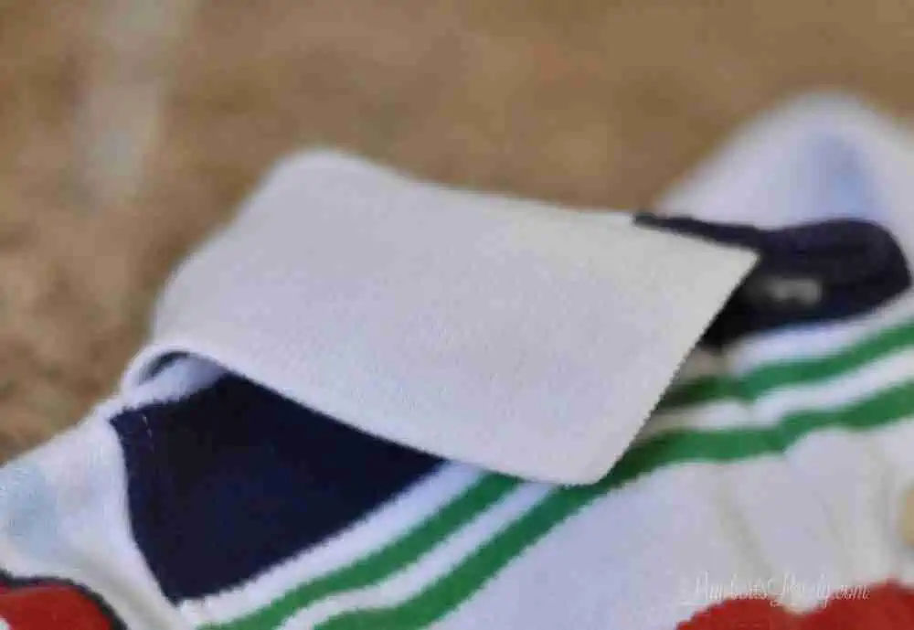 white collar of polo shirt.