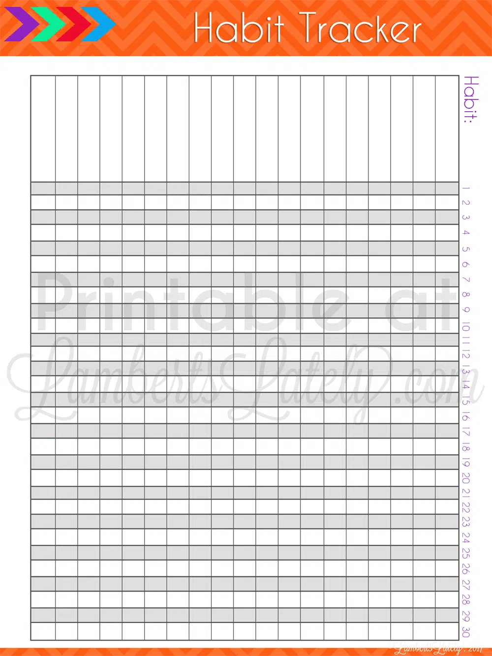habit tracker printable.