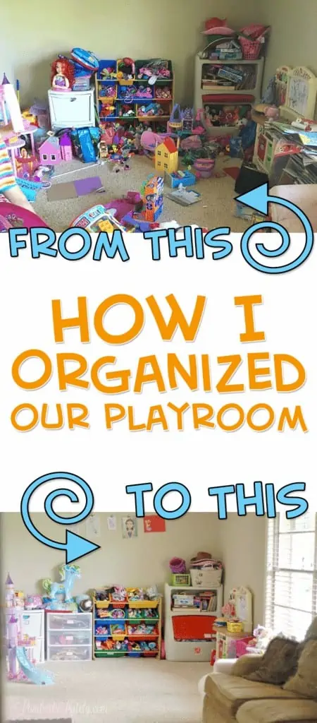 how i organized our playroom; before and after.