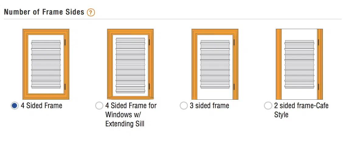 screenshot of selecting number of frame sides.