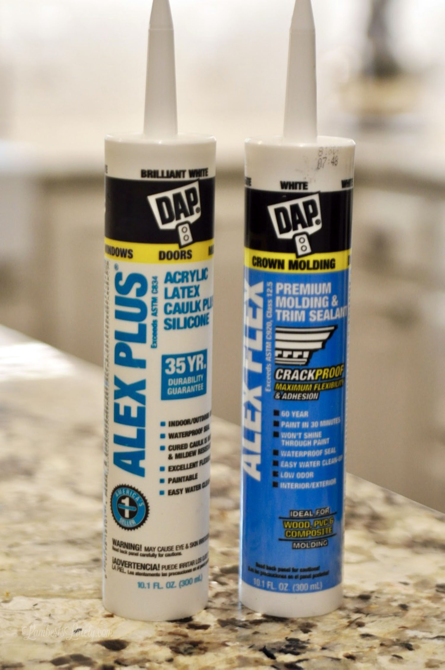 two tubes of caulk.