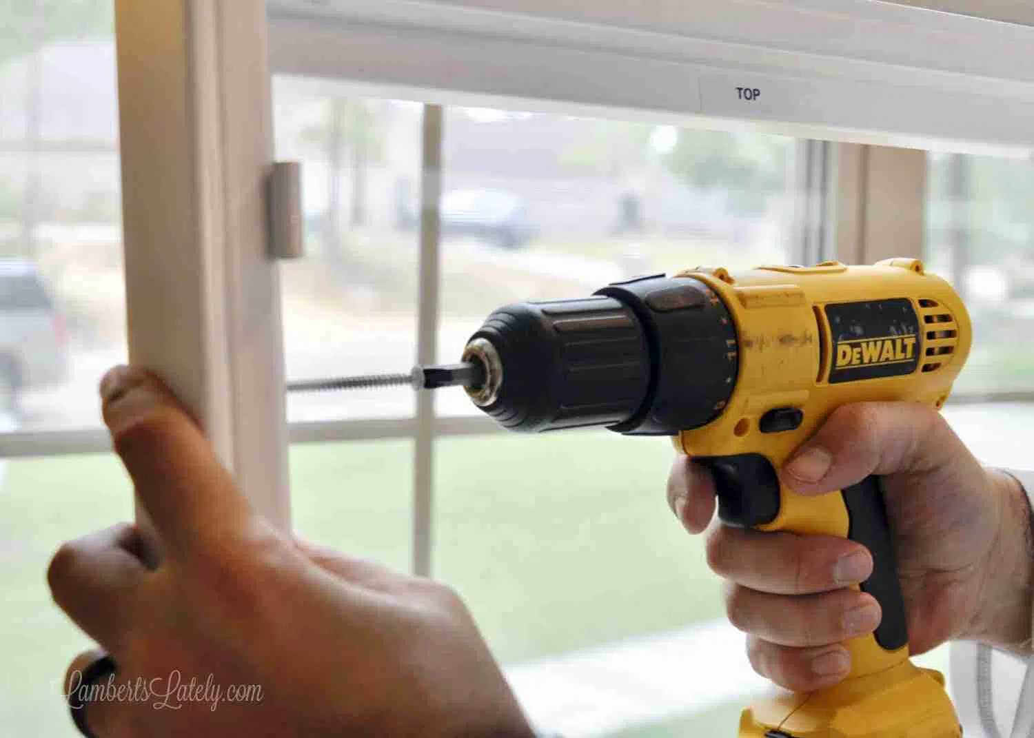 drilling into frame.