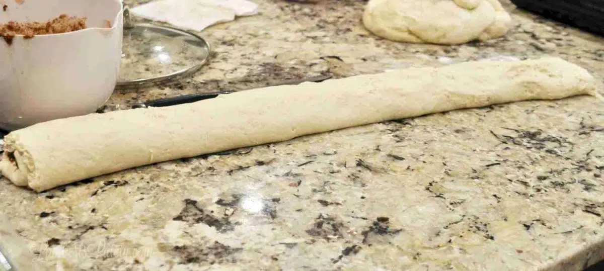 dough rolled into a log.