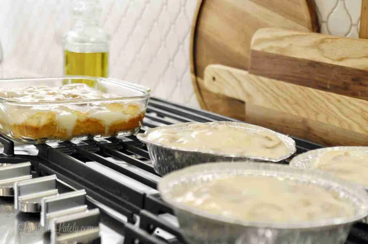 cinnamon rolls on a stove.