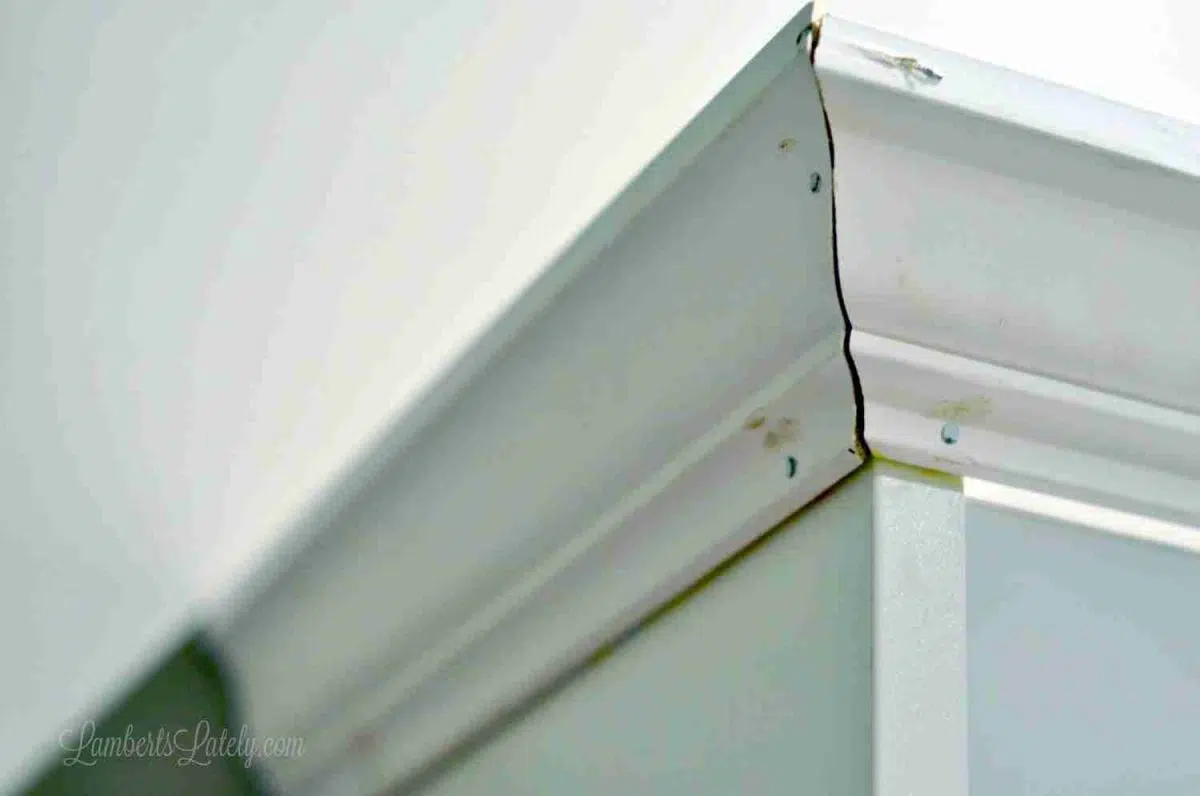 crown molding after installing, before caulking or patching.