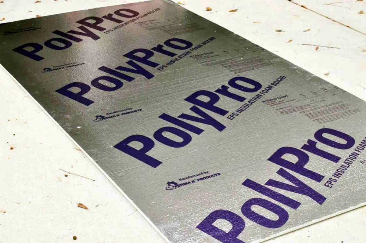 piece of polypro foam board on the ground.