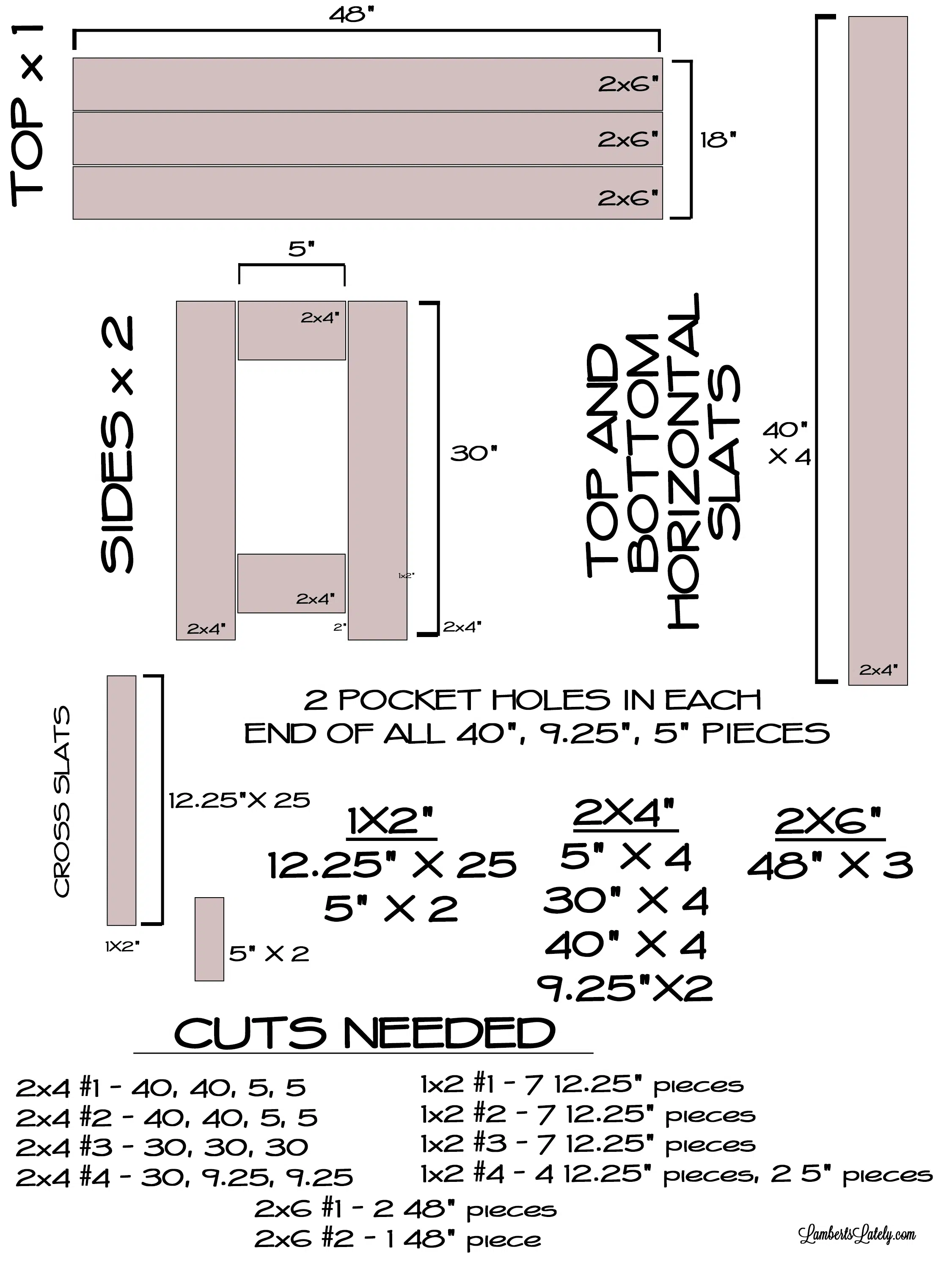 plans for a console table.