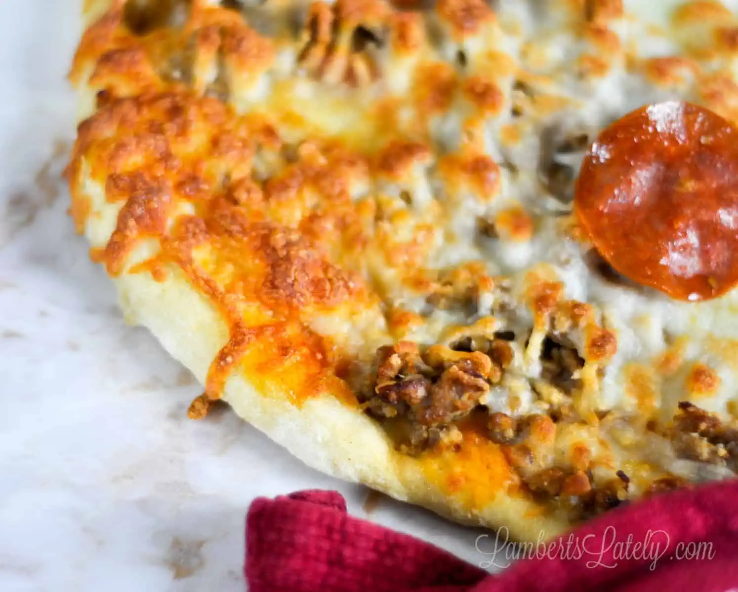 side of a pizza.