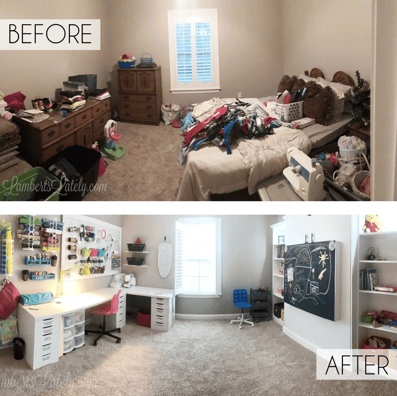 craft room before and after.