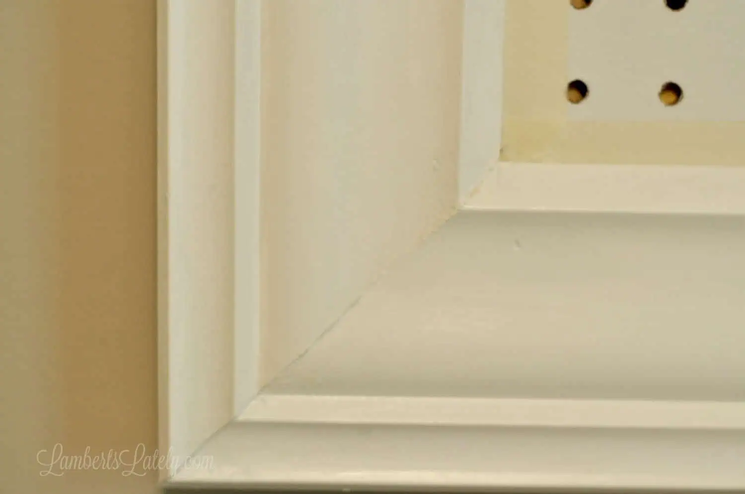 caulked corner of crown molding.