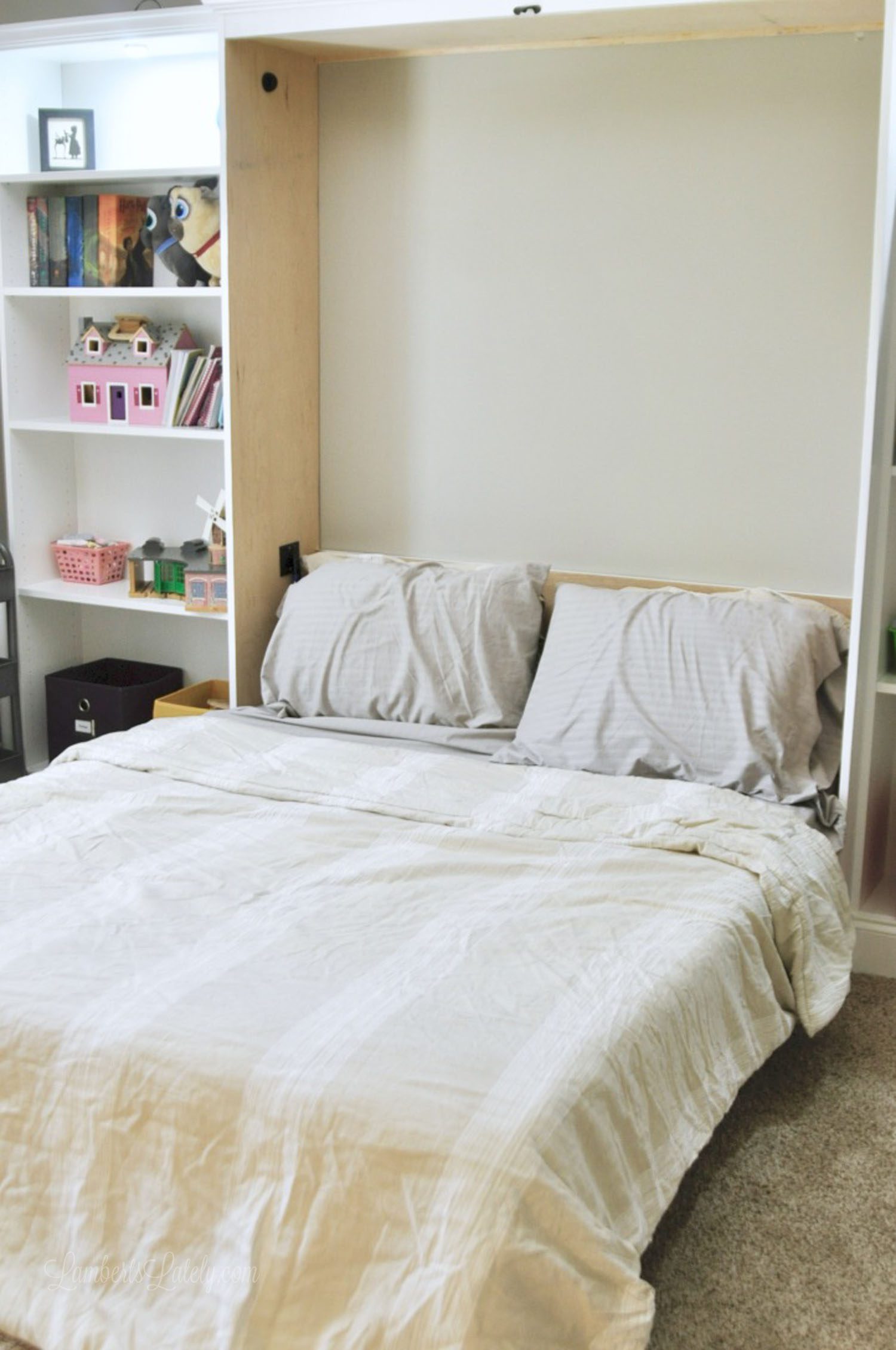 murphy bed folded out into a bed
