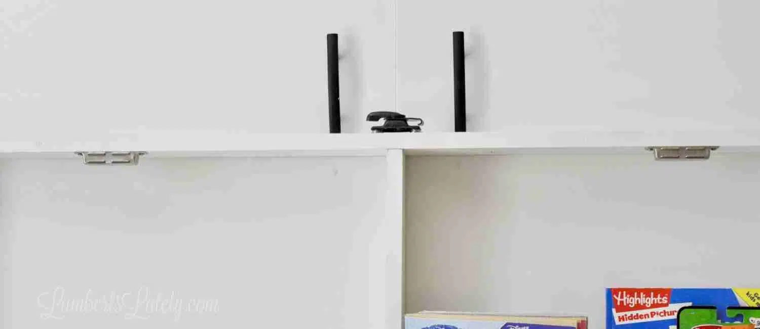 lock at the top of a fold-out desk