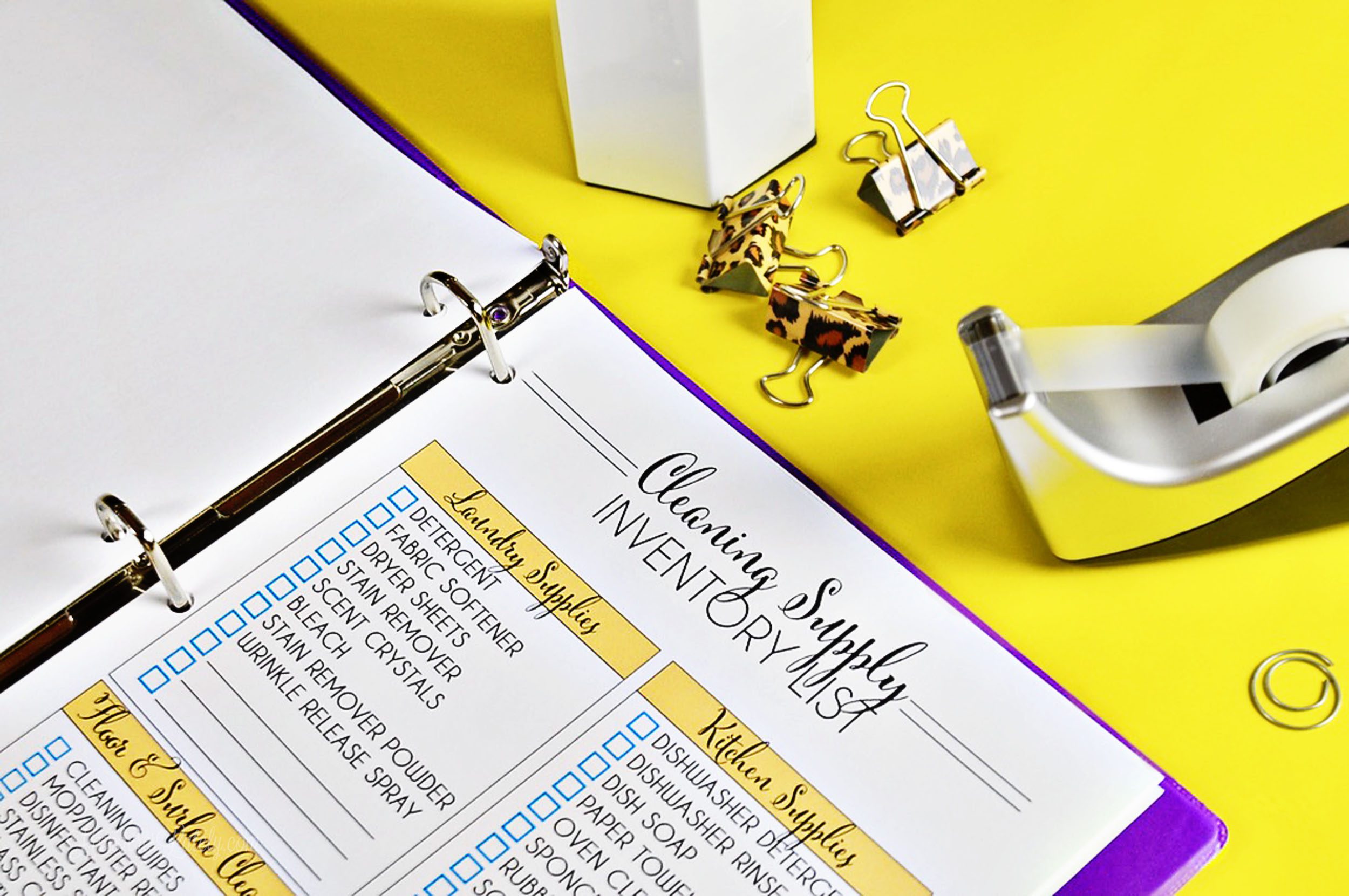 top of a cleaning supply inventory list printable