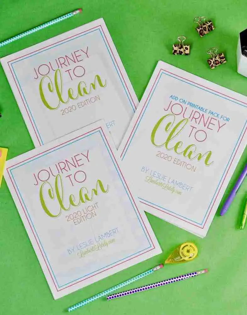 screenshot of three journey to clean books on a green background.