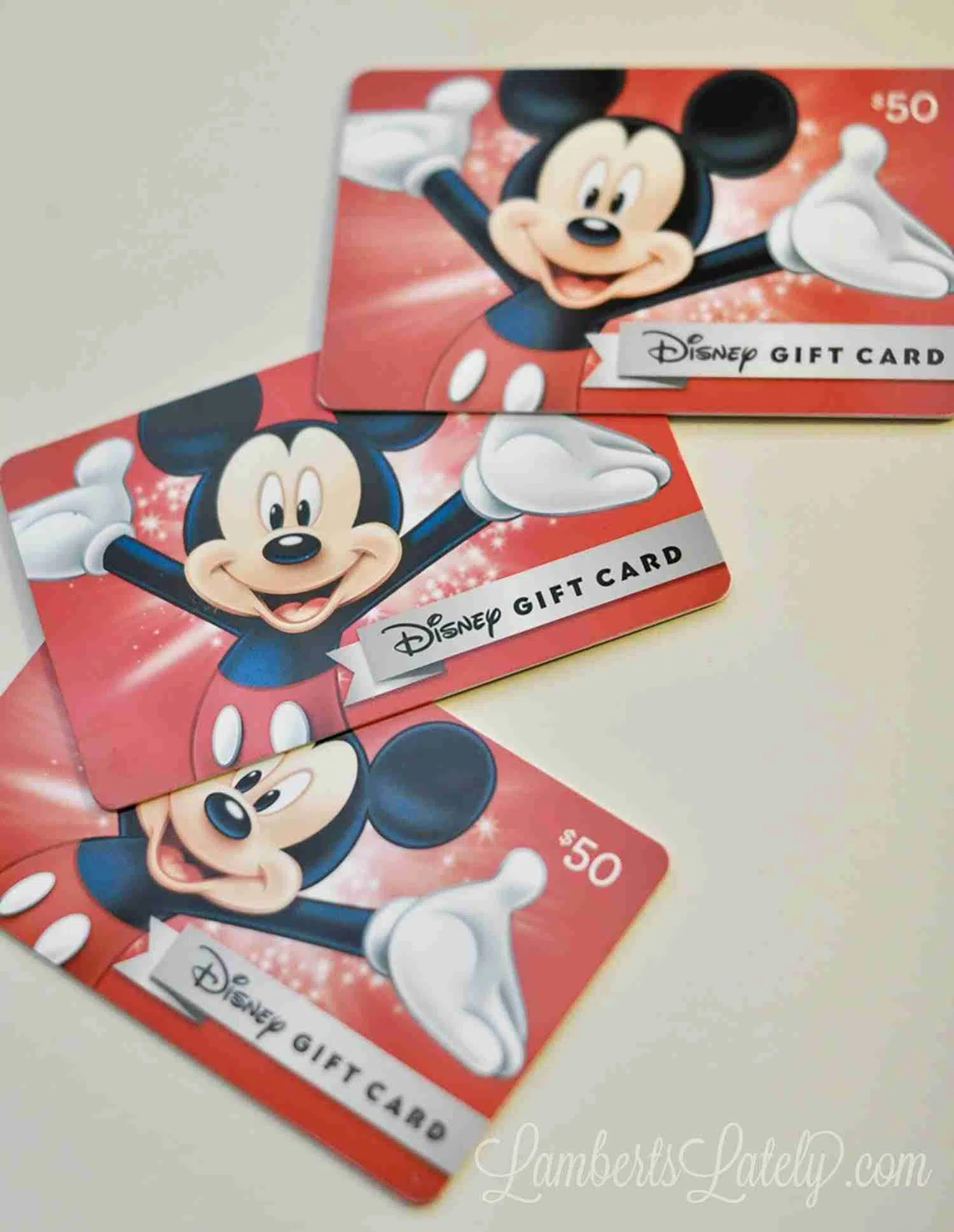 3 disney gift cards.