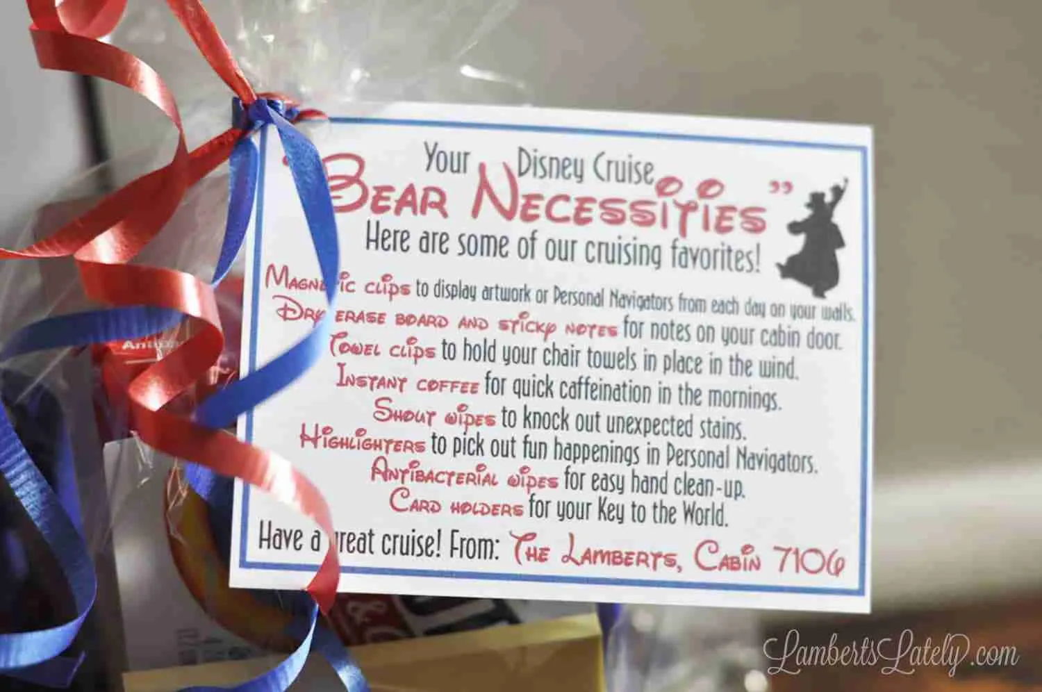 bare necessities tag for fish extender.