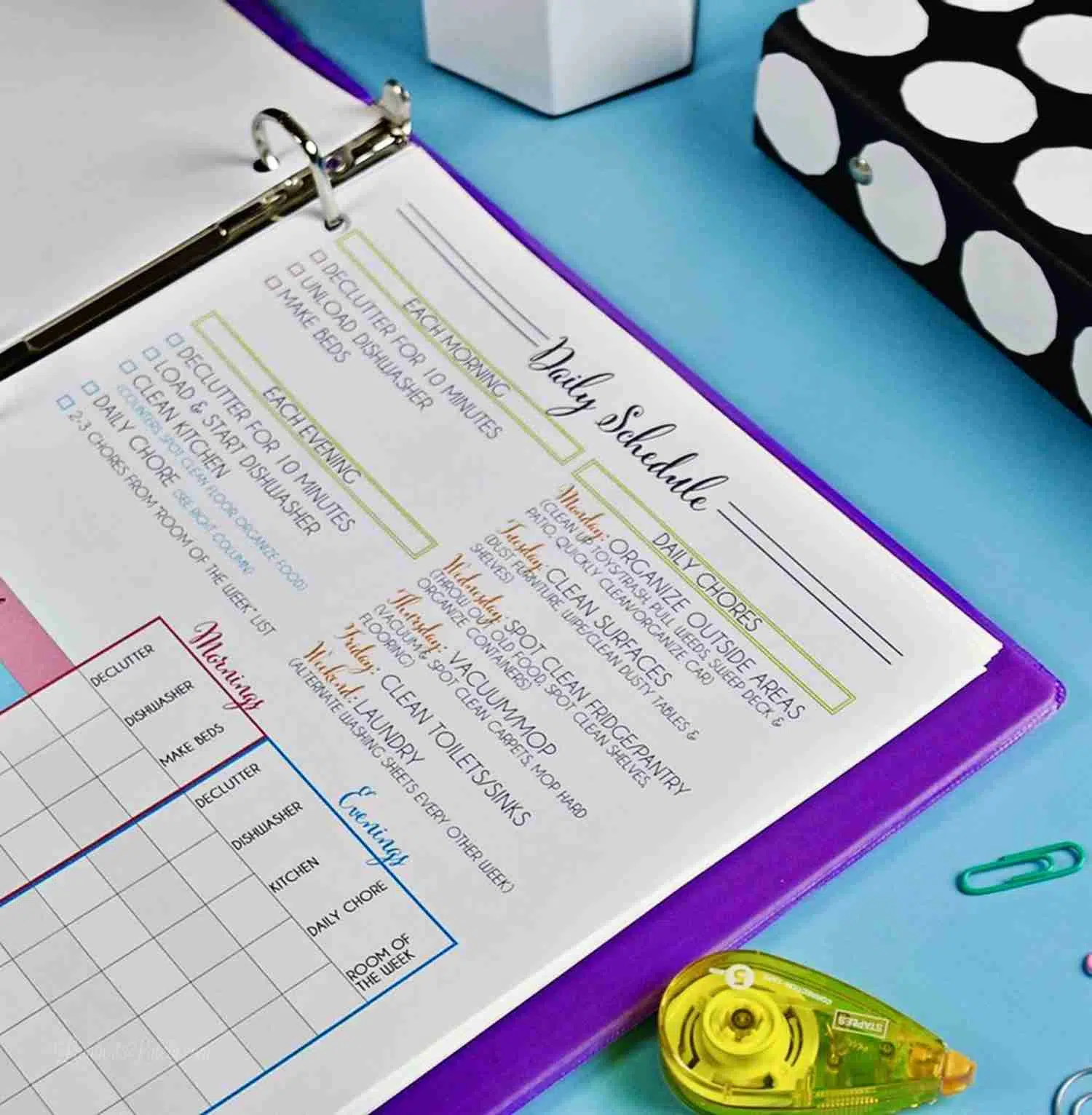 journey to clean daily checklist printable