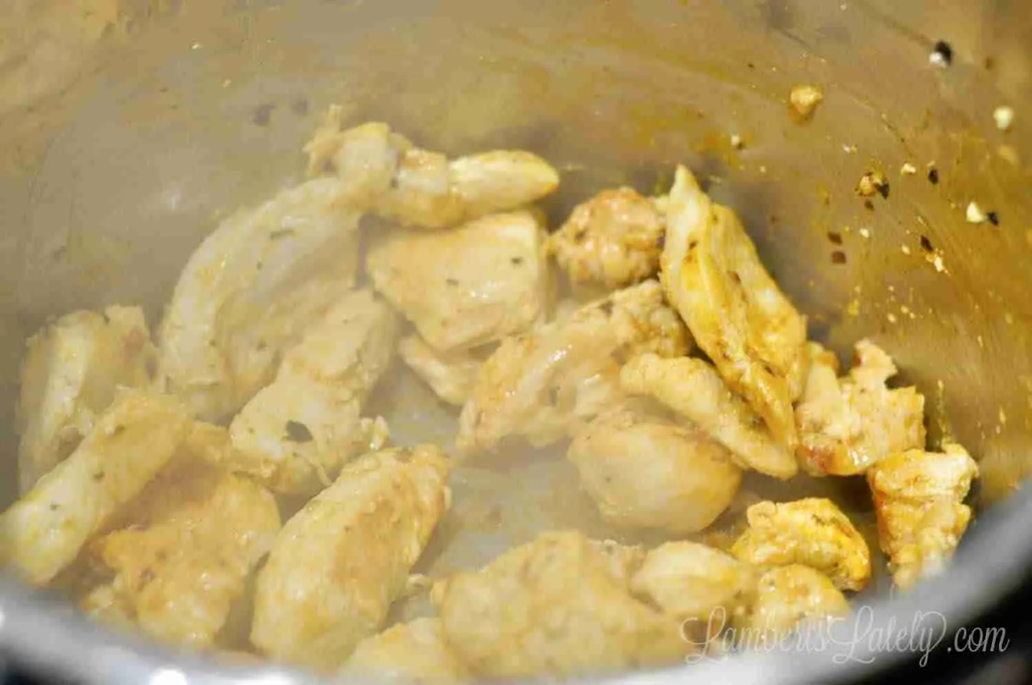 chicken cooking in an Instant Pot