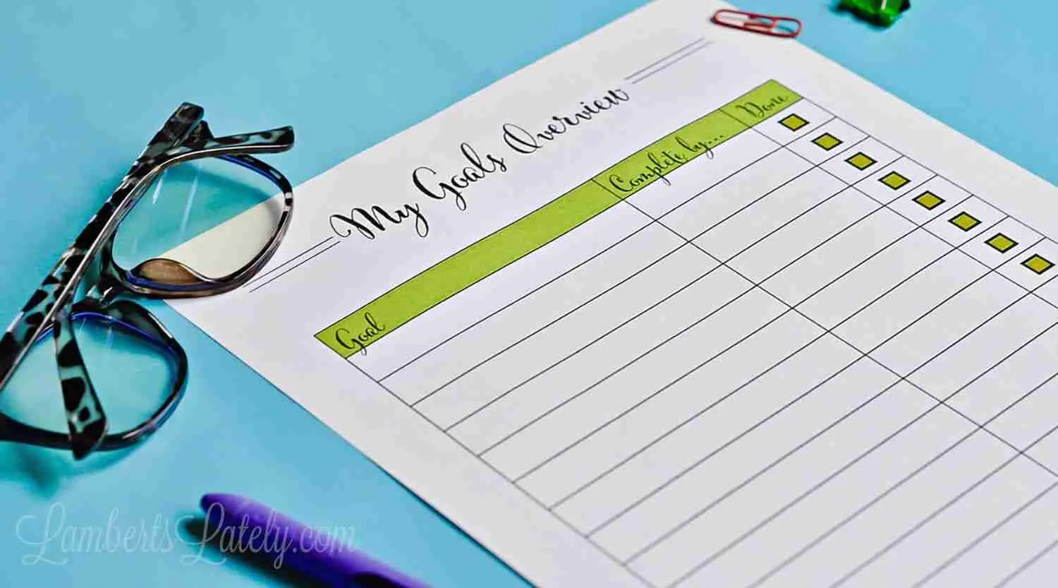 goal setting worksheet free printable