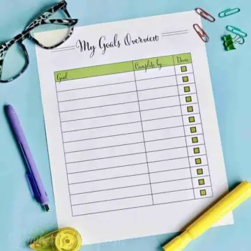 goal planning worksheet printable.