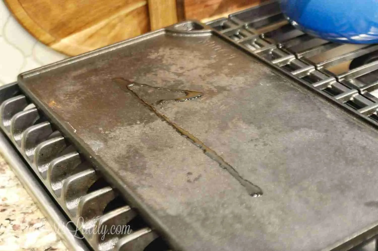 oil spread on a griddle