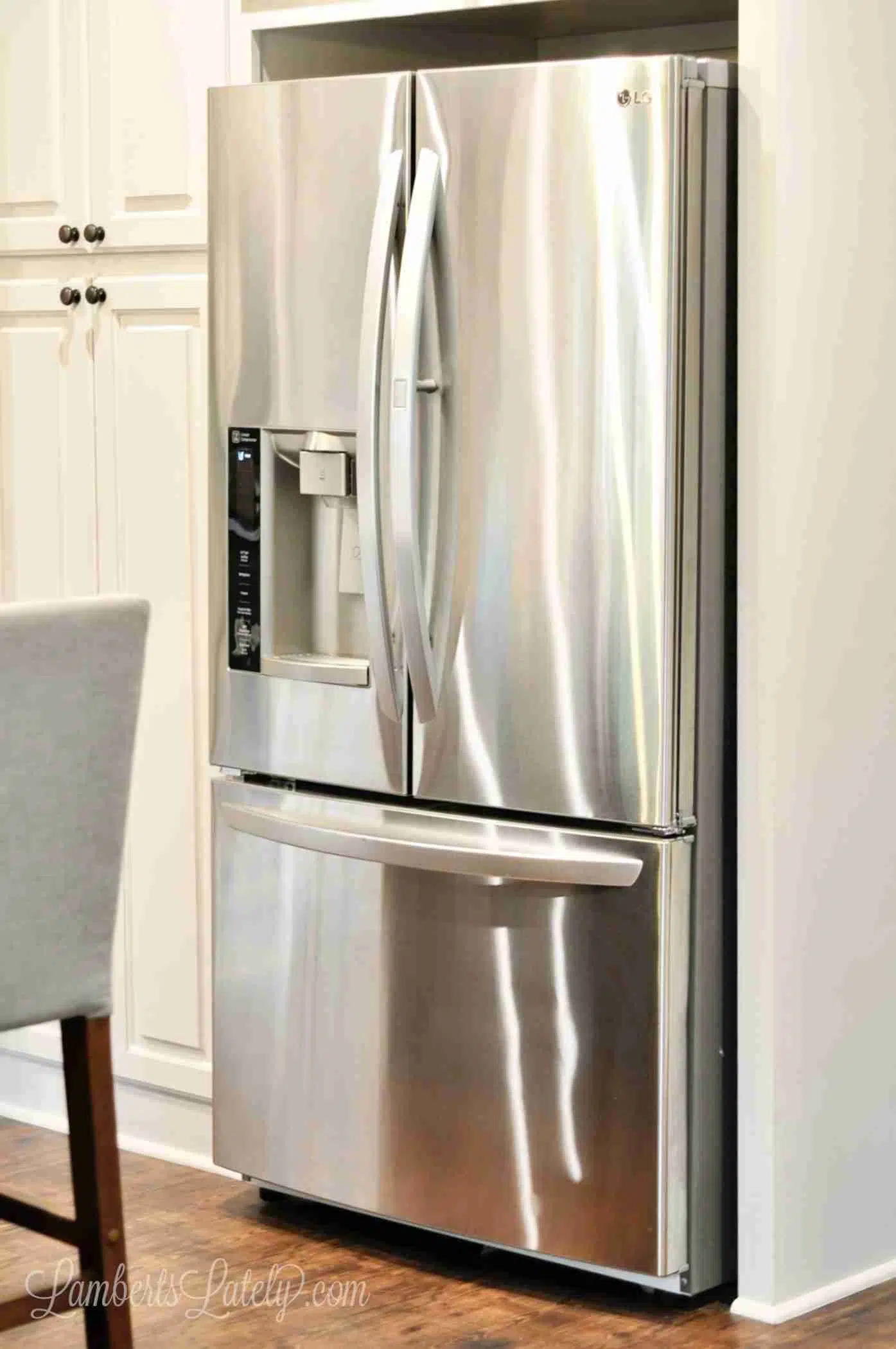 cleaned front of a stainless steel refrigerator